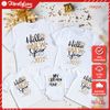 Áo Thun Cotton Gia Đình Familylove – Set Hello New Year 2022 Graffity Fm2201