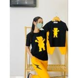 Bộ quần áo gia đình Familylove - set bộ quần áo gia đình họa tiết gấu đáng yêu chất liệu cotton 100% co giãn