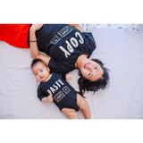Áo gia đình Familylove - Đồng phục gia đình họa tiết chữ Copy Paste chất liệu cotton 100% cao cấp siêu mát