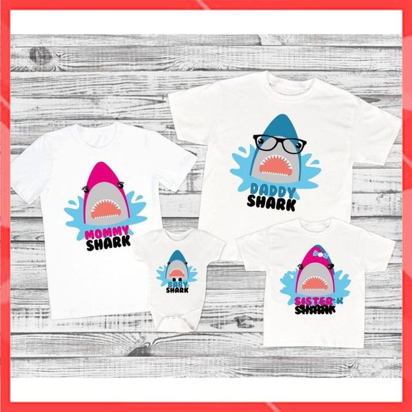 Áo gia đình Familylove - Mẫu Áo gia đình Mommy Shark, Daddy Shark, Sister Shark, Brother Shark