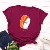 Áo thun phông nam nữ form rộng Familylove - Mẫu áo Unisex Cơm và Sushi chất Cotton 100% cao cấp