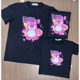 Áo gia đình Familylove - đồ gia đình họa tiết gấu dâu LOTSO đáng yêu chất liệu cotton 100% cao cấp