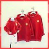 o Gia đình Dài Tay Familylove - Mẫu Áo Gia đình Hoodie Dài Tay Logo mặt cười Smile Nón/Túi Chất Nỉ Da Cá Cotton 100%