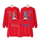 Áo sweater gia đình Familylove - Áo Sweater họa tiết Chibi Family Smile Lucky and Happy chất liệu nỉ da cá cao cấp