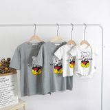 Áo Gia Đình Familylove - Mẫu Áo Gia Đình Gấu Toybear Màu Trắng Và Xám Chất Cotton 100%