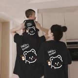 Áo gia đình Familylove - đồ gia đình họa tiết trái Gấu Hello Sunday đáng yêu chất liệu cotton 100%