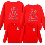 Áo Sweater Gia Đình Familylove - Mẫu Áo Gia Đình Ấm Áp In Hình Gấu Đáng Yêu We Are Family Chất Nỉ Da Cá Cotton 100%