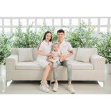 Áo Gia Đình Cổ Trụ Familylove - Đồng Phục Gia Đình Polo Có Cổ Good Luck phối sọc tay đẹp - Chất Liệu Nỉ Da Cá Cao Cấp