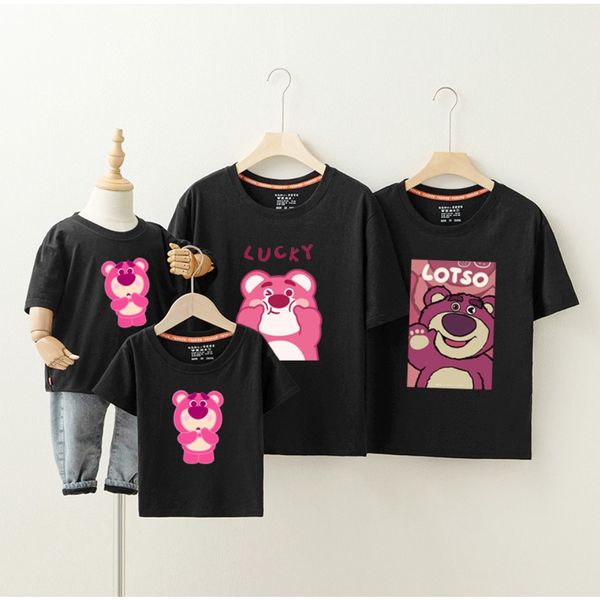 Áo gia đình Familylove - đồ gia đình họa tiết gấu dâu  LUCKY LOTSO đáng yêu chất liệu cotton 100% cao cấp