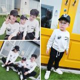 Áo gia đình Sweater FamilyLove - Mẫu gia đình thu đông họa tiết đôi mắt Chất Nỉ Da Cá 100