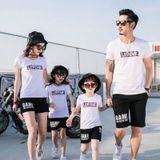 Đồ bộ gia đình Familylove - Đồ bộ gia đình in chữ Love me chất cotton 100 cao cấp màu Trắng - Xanh biển