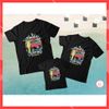Áo gia đình Familylove - Mẫu áo gia đình đi biển LONG BEACH đẹp chất liệu cotton 100% cao cấp màu Đen