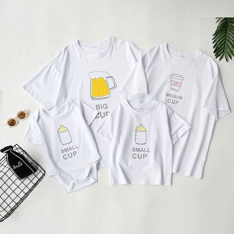 Áo Gia Đình Familylove - Mẫu Áo Gia Đình In Họa Tiết Cốc Beer ,Ly Cà Phê, Bình Sữa Chất Liệu Cotton 100% Co Giãn