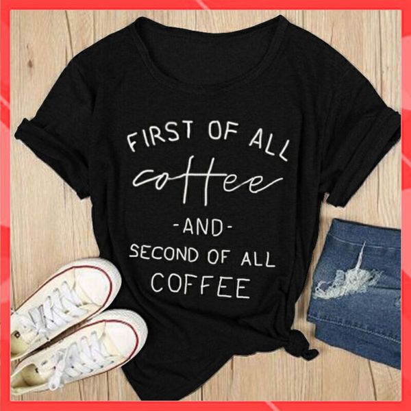 Áo thun phông nam nữ form rộng Familylove - Mẫu áo Unisex First Of All Coffee chất Cotton 100% cao cấp