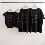 Áo gia đình Familylove - đồ gia đình họa tiết mặt cười NICE đáng yêu chất liệu cotton 100% co giãn cao cấp
