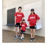 Áo Gia Đình Familylove - Mẫu Áo Đồng Phục Gia Đình Form Áo Đẹp In Chữ Forest Chất Liệu Cotton 100% Co Giãn
