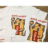 Áo thun cotton gia đình Familylove – Set gia đình Tết 2022 hình chú hổ đáng yêu