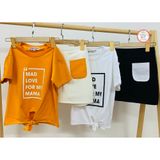 Set quần áo cho bé gái Made Love for My Mama  Size từ 9-55kg. Chuẩn shop - Logo thương hiệu Thun cotton 100% cao cấp
