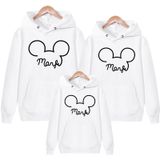 Áo Hoodie Gia đình + Nón/Túi như hình Cotton Nỉ da cá (kèm Logo thương hiệu) Họa tiết Tai mickey