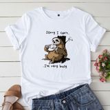 Áo thun phông nam nữ form rộng Familylove - Mẫu áo Unisex nữ  Cotton 100% cao cấp Con Lười Rất bận Very Busy