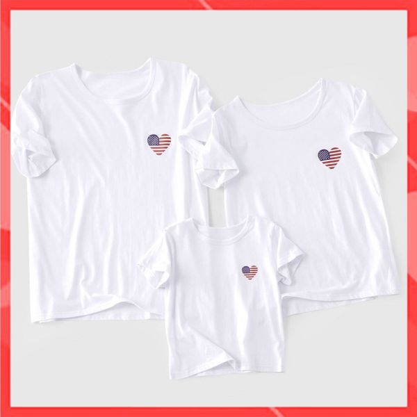 Áo gia đình Familylove - Mẫu Áo gia đình logo trái tim Lá Cờ Mỹ