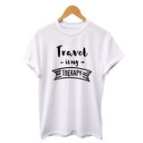Áo thun Unisex - Travel Is My Therapy - Thời trang Familylove   Hàng chuẩn thương hiệu