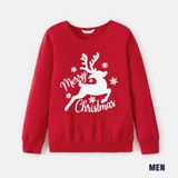 Áo Sweater Gia Đình Familylove - Áo Sweater Noel Chú Tuần Lộc + Merry Chrismas Dễ Thương Chất Liệu Nỉ Da Cá Cao Cấp
