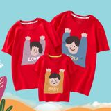 Áo gia đình Familylove-đồ gia đình chibi Family Love you baby chất liệu cotton 100% co giãn
