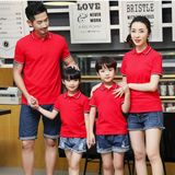 Áo Gia Đình Có Cổ Familylove - Đồng Phục Gia Đình Polo Đơn Giản Cổ Phối Sọc Viền Đỏ Xanh Chất Da Cá Cao Cấp