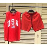 Bộ quần áo bé trai Familylove - Bộ đồ thể thao ba lỗ USA chất cotton 100% mềm mịn thoáng mát