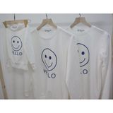 Áo Sweater Gia Đình Familylove - Mẫu Áo Gia Đình Sweater Dài Tay Mặc Cười Hello Chất Nỉ Da Cá Cotton 100%