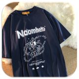 Áo Thun Nam Familylove - Mẫu Áo Thun Nam Tay Lỡ Vũ Trụ Naomhetu Chất Cotton 100% Cao Cấp Màu Xanh Navy