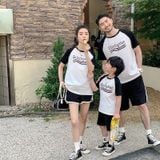 Bộ quần áo gia đình Familylove - set bộ quần áo gia đình in chữ BLEU TERRACE chất liệu cotton 100% co giãn