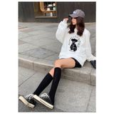 Áo Hoodie Trắng Cotton Nữ Form Rộng Tay Dài Familylove – Set Hình Gấu Ulzzang
