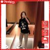 Áo Thun Nữ Tay Lỡ Phông Form Rộng Dáng Unisex - Mẫu Mickey 2 Màu Đen Trắng