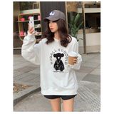 Áo Hoodie Trắng Cotton Nữ Form Rộng Tay Dài Familylove – Set Hình Gấu Ulzzang