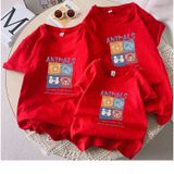 Áo gia đình Familylove - Mẫu Áo Đồng phục gia đình Họa Tiết Động Vật Đáng Yêu Animal  chất liệu cotton 100% co giãn