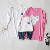 Áo Gia Đình Familylove - Đồng Phục Gia Đình Họa Tiết Trái Tim Only One You  Chất Liệu Cotton 100% Co Giãn Cao Cấp