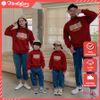 Áo Gia đình Thu Đông Familylove - Mẫu Áo Sweater Family In Hình Chú Hổ Tigger Xinh Xắn  Chất Nỉ Da Cá Cotton 100%