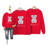 Áo Sweater Gia đình Familylove - Mẫu Áo Sweater Family Hình Gấu Chất Nỉ Da Cá Cotton 100% - 3 Màu Trắng - Đỏ - Vàng Be
