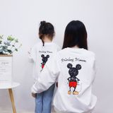 Áo Sweater Gia Đình Familylove - Áo Sweater Mickey nét vẽ 2 mặt Chất Liệu Nỉ Da Cá Cao Cấp