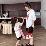 Áo Đôi Mẹ Bé Familylove - Mẫu đôi mẹ và bé họa tiết trái dâu đáng yêu Chất Cotton 100 Cao Cấp