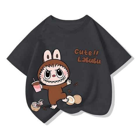Áo thun cho bé Familylove - Áo phông cộc tay cổ tròn in hình LABUBU độc đáo nhiều màu sắc Chất liệu cotton 100% Size đại