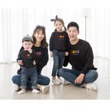 Áo Sweater Gia Đình Familylove - Mẫu Áo Sweater  Họa Tiết Trái Tim Xinh Xắn Love Gumuf Ank A Chất Nỉ Da Cá Cotton 100%