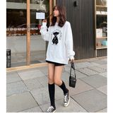 Áo Hoodie Trắng Cotton Nữ Form Rộng Tay Dài Familylove – Set Hình Gấu Ulzzang
