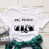 Áo Thun Phông Nam Nữ Form Rộng Familylove - Mẫu Áo Unisex Nam Nữ 4 Chú Mèo Ew, People