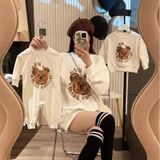 Áo sweater gia đình Familylove - Áo Sweater ấm áp họa tiết gấu xinh xắn chất liệu nỉ da cá cao cấp