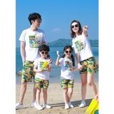 Đồng phục đi biển Familylove - Bộ Quần Áo đồng phục gia đình đi biển mẫu Shark Sound Level Sure Out