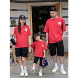 Áo gia đình Familylove - đồ gia đình in chữ W  xinh xắn chất liệu cotton 100% cao cấp