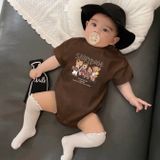 Áo gia đình Familylove - Set Đồ gia đình họa tiết Hoạt hình Story Book chất liệu cotton 100% cao cấp, Màu Nâu mới